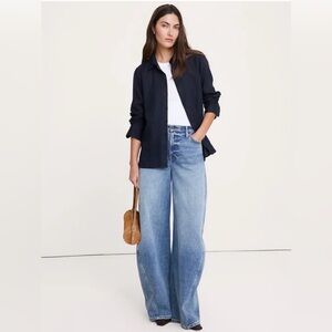 Banana Republic Navy Button-Up Shirt Size M